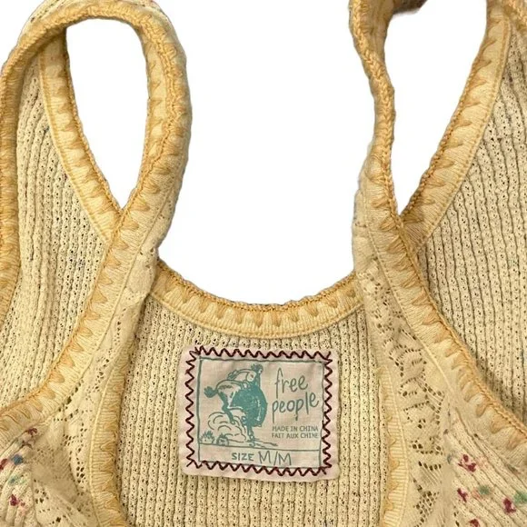 Free people yellow flower tank top size medium - Picture 2 of 2